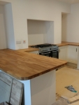 Fitting a kitchen with oak worktops